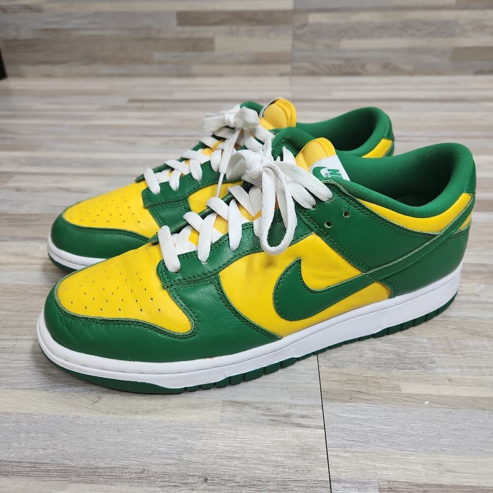 Nike Dunk Low Brazil SP Size 10 Mens Yellow Green Sneakers CU1727-700, World Cup